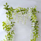 2 Pack 6ft White Artificial Wisteria Flower Garland Hanging Vines, Silk Floral Garland Wedding Arch Decor