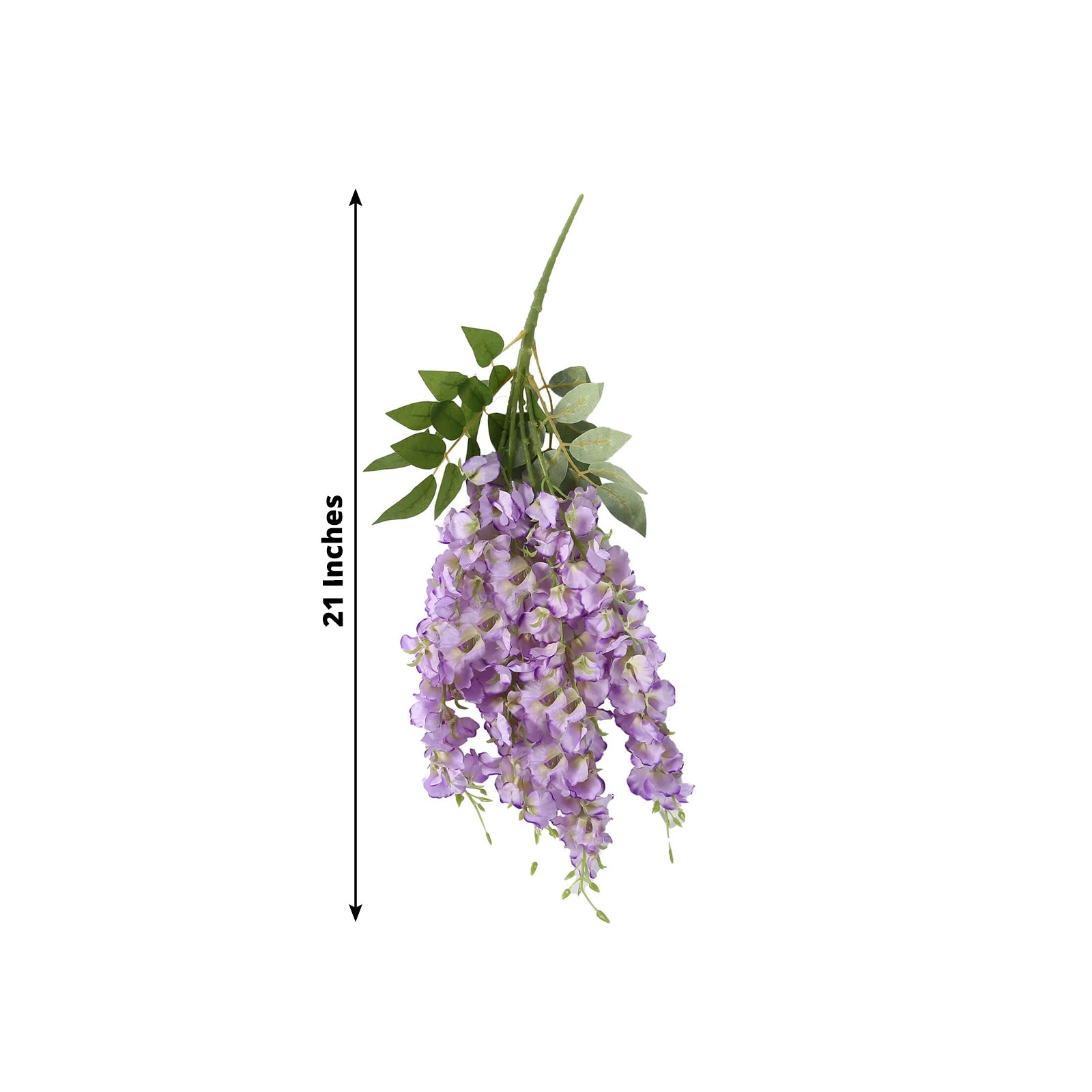 Purple silk wisteria vines hanging plants, 21 inches long, 6 pack.