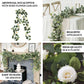 5.5ft Artificial Eucalyptus Leaf Hanging Vines With 7 White Rose Flower Heads, Floral Greenery Table Garland