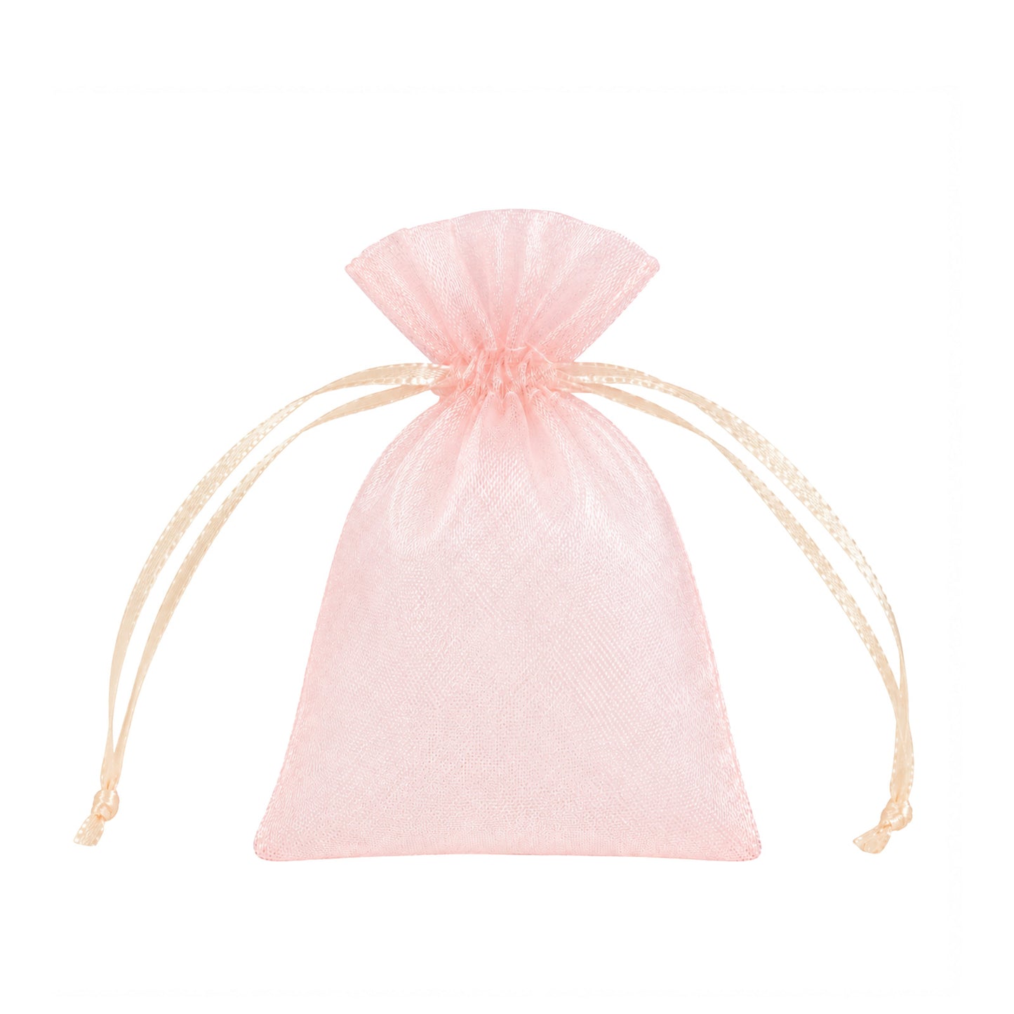 100 Pack Blush Organza Drawstring Gift Bags 3" x 4" – Wedding Party Favor Bags