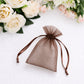 100 Pack Chocolate Organza Drawstring Gift Bags 3" x 4" – Wedding Party Favor Bags