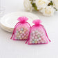 100 Pack Fuchsia Organza Drawstring Gift Bags 3" x 4" – Wedding Party Favor Bags