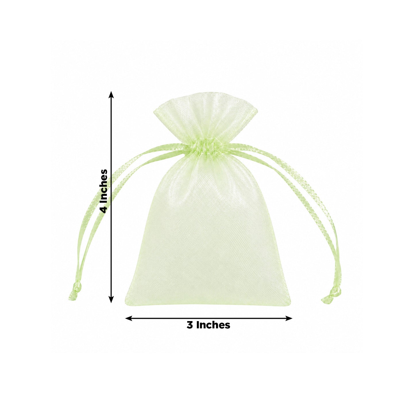 100 Pack Mint Organza Drawstring Gift Bags 3" x 4" – Wedding Party Favor Bags