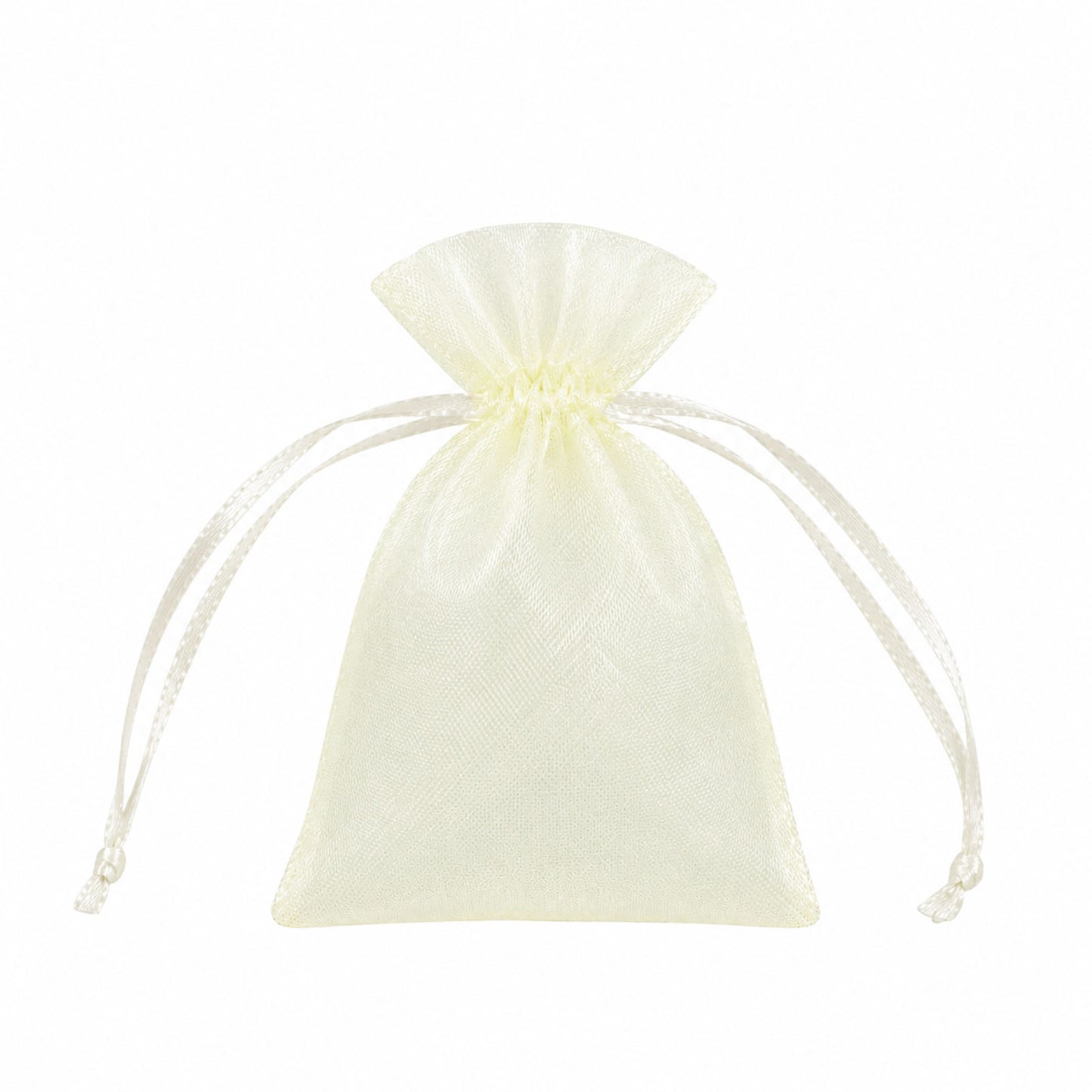 100 Pack Yellow Organza Drawstring Gift Bags 3" x 4" – Wedding Party Favor Bags