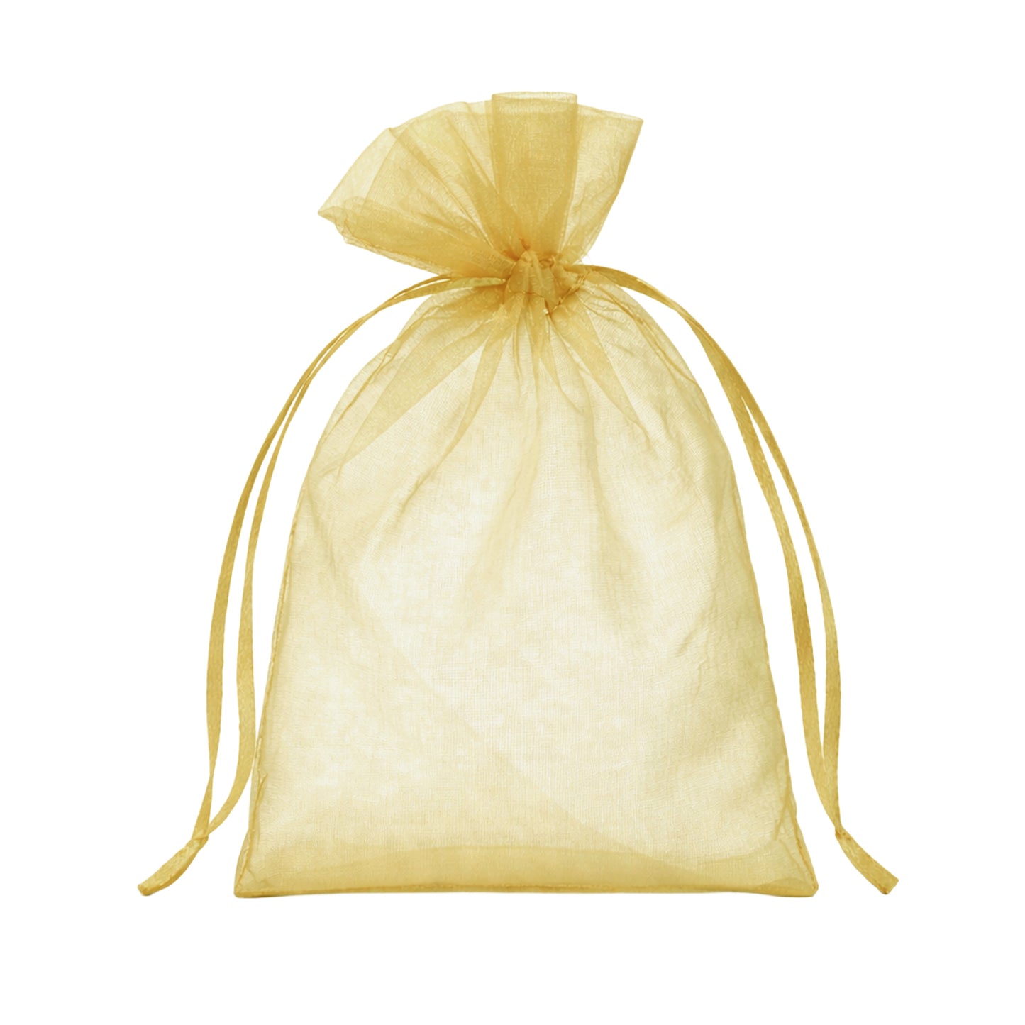 Gold organza gift bag, 4" x 6", perfect for wedding favors. 100 pack.