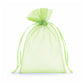 Mint organza gift bag with drawstring, 4" x 6", perfect for wedding favors.