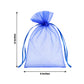Royal blue organza gift bag with drawstring, 4" x 6", perfect for party favors.