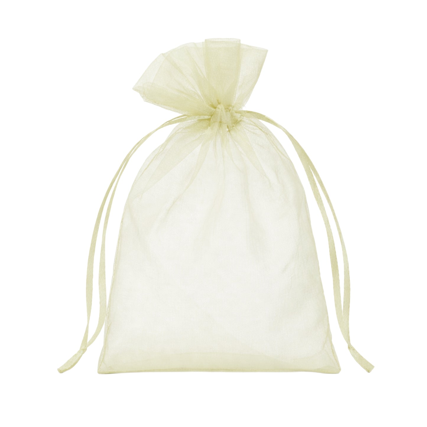 Yellow organza gift bags with drawstring, 4" x 6", pack of 100.