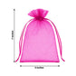Fuchsia organza gift bag, 5" x 7", perfect for wedding party favors.