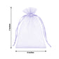 Lavender organza gift bag with drawstring, 5" x 7", ideal for wedding favors.