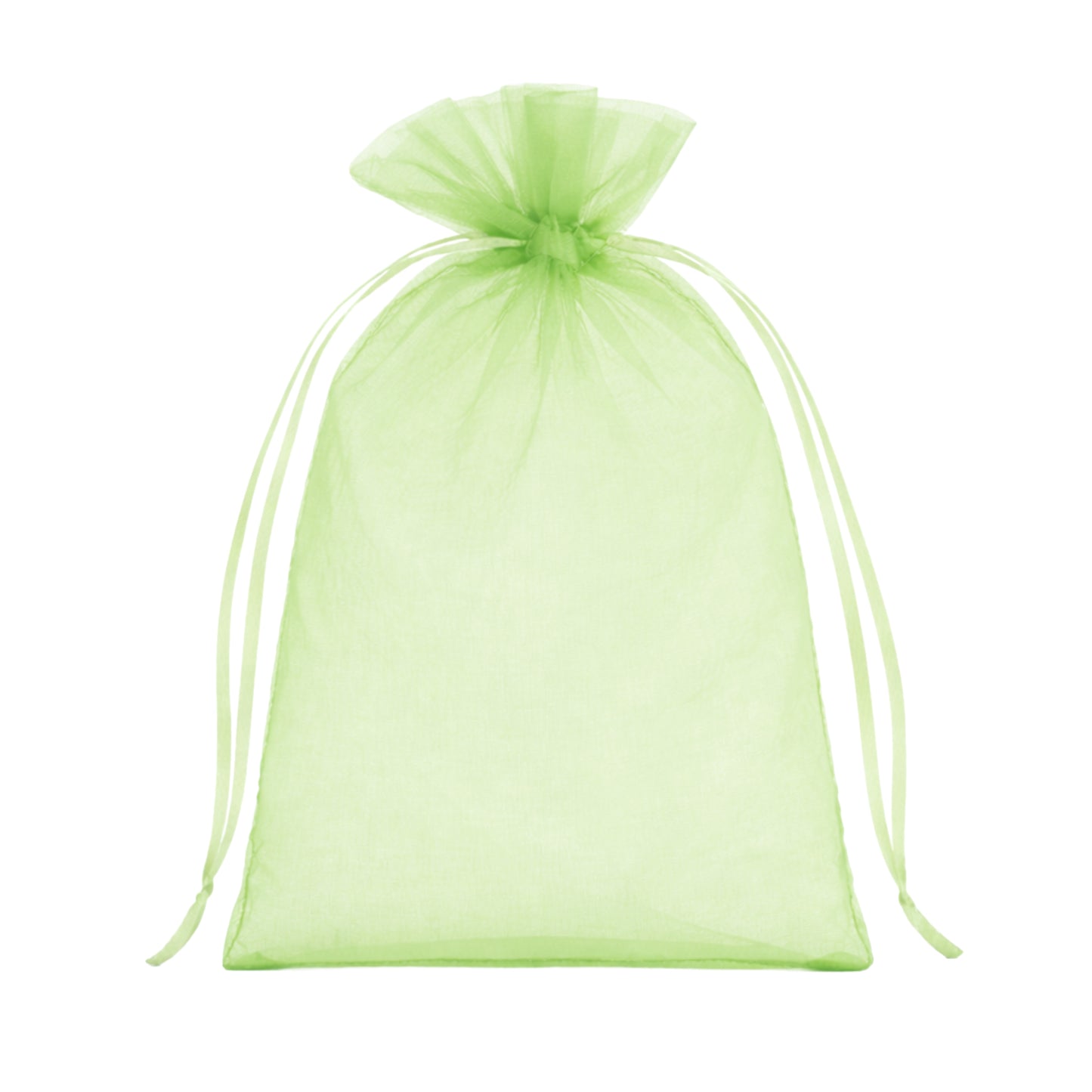 Light green organza gift bag with drawstring, 5" x 7", pack of 100.