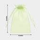 Mint organza gift bag with drawstring, 6" x 9", perfect for party favors.
