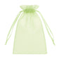 Mint organza gift bag with drawstring, 6" x 9", perfect for wedding favors. #whtbkgd