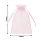 Pink organza gift bag with drawstring, 6" x 9", perfect for party favors.