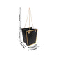 6 Pack Black Gold Edge Paper Flower Gift Bags With Metal Chain Handles, Trapezoid Party Favor Tote Bags - 5"x6"