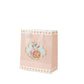 12-Pack Favor Bags Vintage Rose Floral Tea Party, Dusty Rose Paper Goodie Gift Bags with Ribbon Handles, 6"x7"x3"