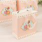 12-Pack Favor Bags Vintage Rose Floral Tea Party, Dusty Rose Paper Goodie Gift Bags with Ribbon Handles, 6"x7"x3"