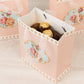 12-Pack Favor Bags Vintage Rose Floral Tea Party, Dusty Rose Paper Goodie Gift Bags with Ribbon Handles, 6"x7"x3"