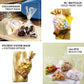 Clear gift goodie candy treat bags with gold twist ties.