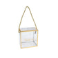 25 Pack Plastic Clear Square Gift Boxes with Gold Trim - Transparent Favor Boxes, Rope Handle, Pre-Printed Thank You Message - 4"x4"