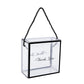 25 Pack Clear PVC Gift Boxes with Black Edge Rope Handles and Thank You Print, Transparent Portable Candy Favor Boxes - 5.5"x5.5"
