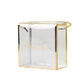 25 Pack Gold Trimmed Clear PVC Gift Boxes with Rope Handles and Thank You Print, Transparent Portable Candy Favor Boxes - 5.5"x5.5"