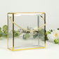 25 Pack Gold Trimmed Clear PVC Gift Boxes with Rope Handles and Thank You Print, Square Transparent Portable Candy Favor Boxes - 8"x8"