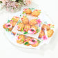 Clear white PVC favor bags with floral print, perfect for treats and gifts.