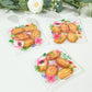 Clear white PVC favor bags with "Thank You" floral print and cookies inside.