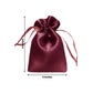 Burgundy satin drawstring gift bag for jewelry and candies, 3"x4".