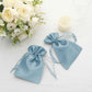 12 Pack 4"x6" Dusty Blue Satin Drawstring Wedding Party Favor Gift Bags