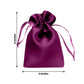 Eggplant satin drawstring pouch gift bag, 4"x6" size.