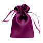 Eggplant satin drawstring pouch gift bag for weddings and parties.