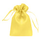 Yellow satin drawstring pouch gift bags for weddings and parties. 60 pack.