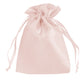 Blush satin drawstring gift bag for wedding party favors.