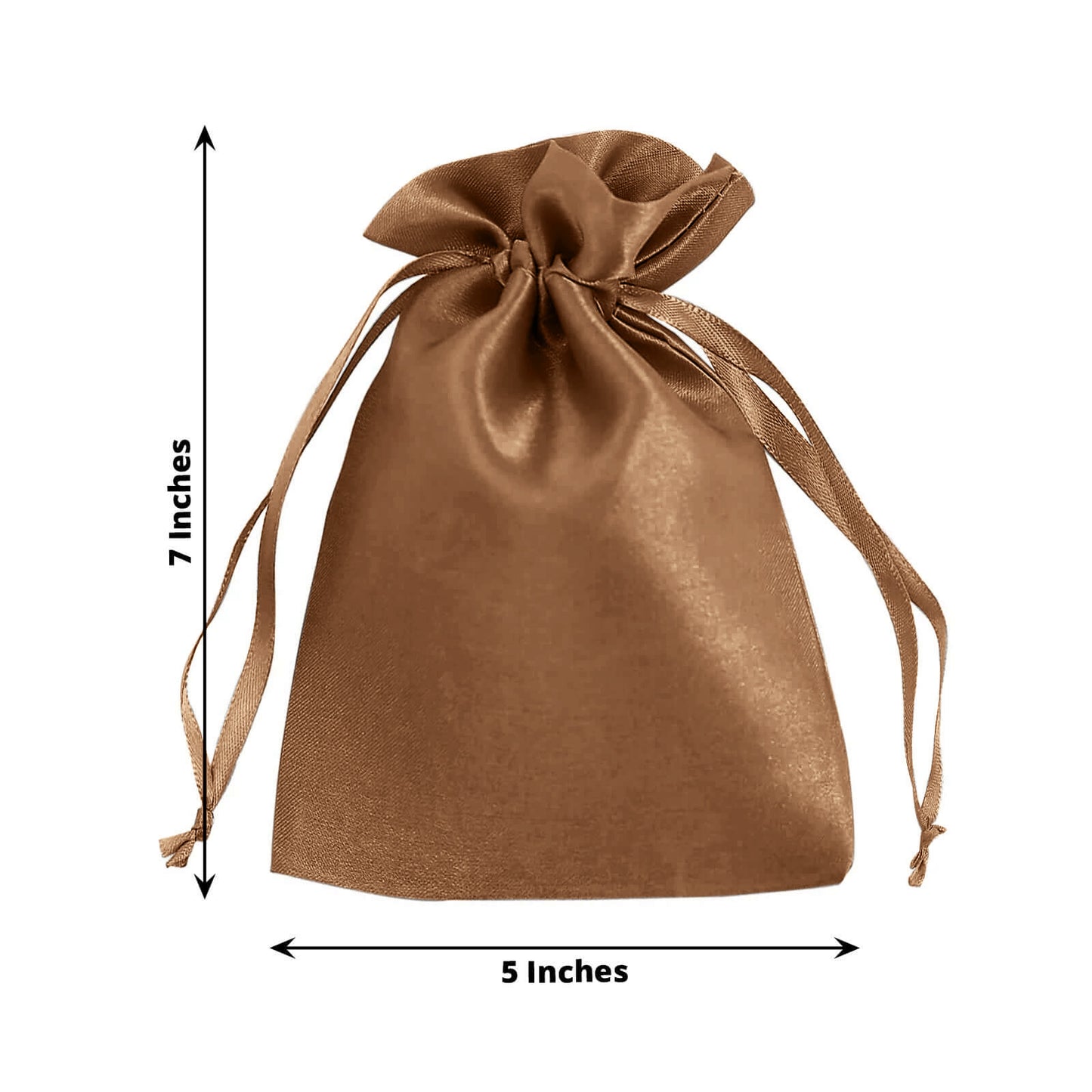 Antique gold satin drawstring gift bags for weddings and parties, 60 pack.