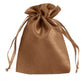 Antique gold satin drawstring wedding favor gift bag.