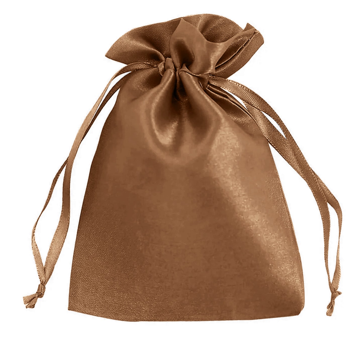 Antique gold satin drawstring wedding favor gift bag.