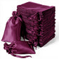 Eggplant satin drawstring gift bags, 60 pack, 5"x7".