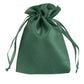 Hunter emerald green satin drawstring gift bag for weddings and parties.