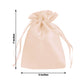 Peach satin drawstring gift bag, 5"x7", perfect for wedding favors.