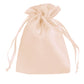 Peach satin drawstring gift bag for wedding favors, 60 pack.