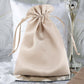 12 Pack | 6"x9" Beige Satin Drawstring Wedding Party Favor Gift Bags