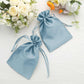 12 Pack 6"x9" Dusty Blue Satin Wedding Party Favor Bags, Drawstring Pouch Gift Bags
