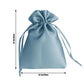 12 Pack 6"x9" Dusty Blue Satin Wedding Party Favor Bags, Drawstring Pouch Gift Bags