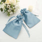60 Pack 6"x9" Dusty Blue Satin Wedding Party Favor Bags, Drawstring Pouch Gift Bags