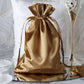 60 Pack 6"x9" Antique Gold Satin Wedding Party Favor Bags, Drawstring Pouch Gift Bags