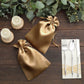 60 Pack 6"x9" Antique Gold Satin Wedding Party Favor Bags, Drawstring Pouch Gift Bags