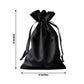 60 Pack 6"x9" Black Satin Wedding Party Favor Bags, Drawstring Pouch Gift Bags
