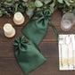 60 Pack 6"x9" Hunter Emerald Green Satin Wedding Party Favor Bags, Drawstring Pouch Gift Bags